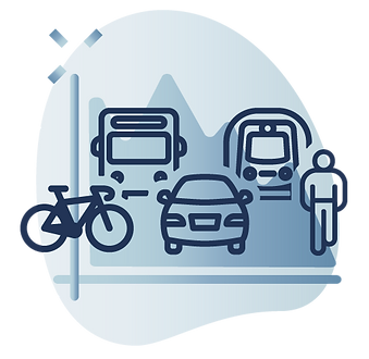 Multimodal transportation analytics illustration
